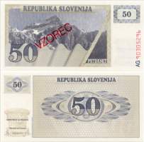 *50 Toliarov Slovinsko 1990, VZOREC P5s UNC - Kliknutím na obrázok zatvorte -